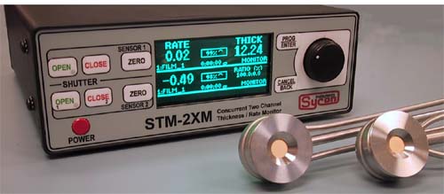 Кварцевый измеритель толщины - Монитор STM-2XM для измерения толщины напыляемой плёнки и скорости напыления от двух сенсоров.